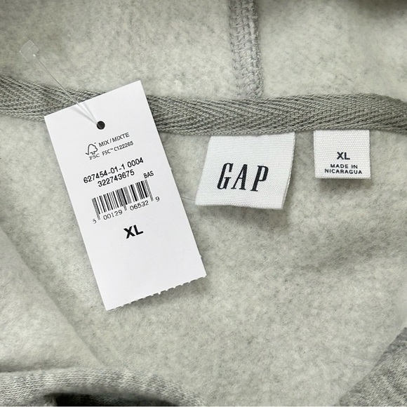 Gap Gray Logo Zip Front Hoodie Size XL NWT - Picture 13 of 13